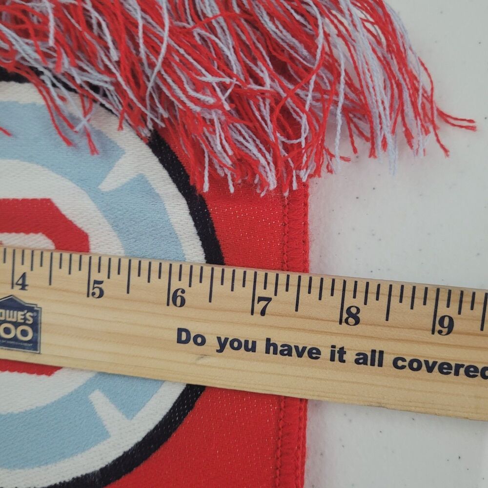 NEW Ruffneck MLS Chicago Fire FC Scarf Fringe Fray Red unisex long - Picture 3 of 13